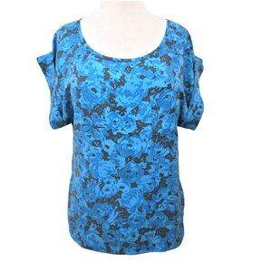 STEVEN ALAN rose floral print silk top